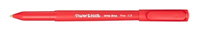 Paper Mate Write Bros. Ballpoint Pen, Fine Point, Red Ink, Dozen (3371131)