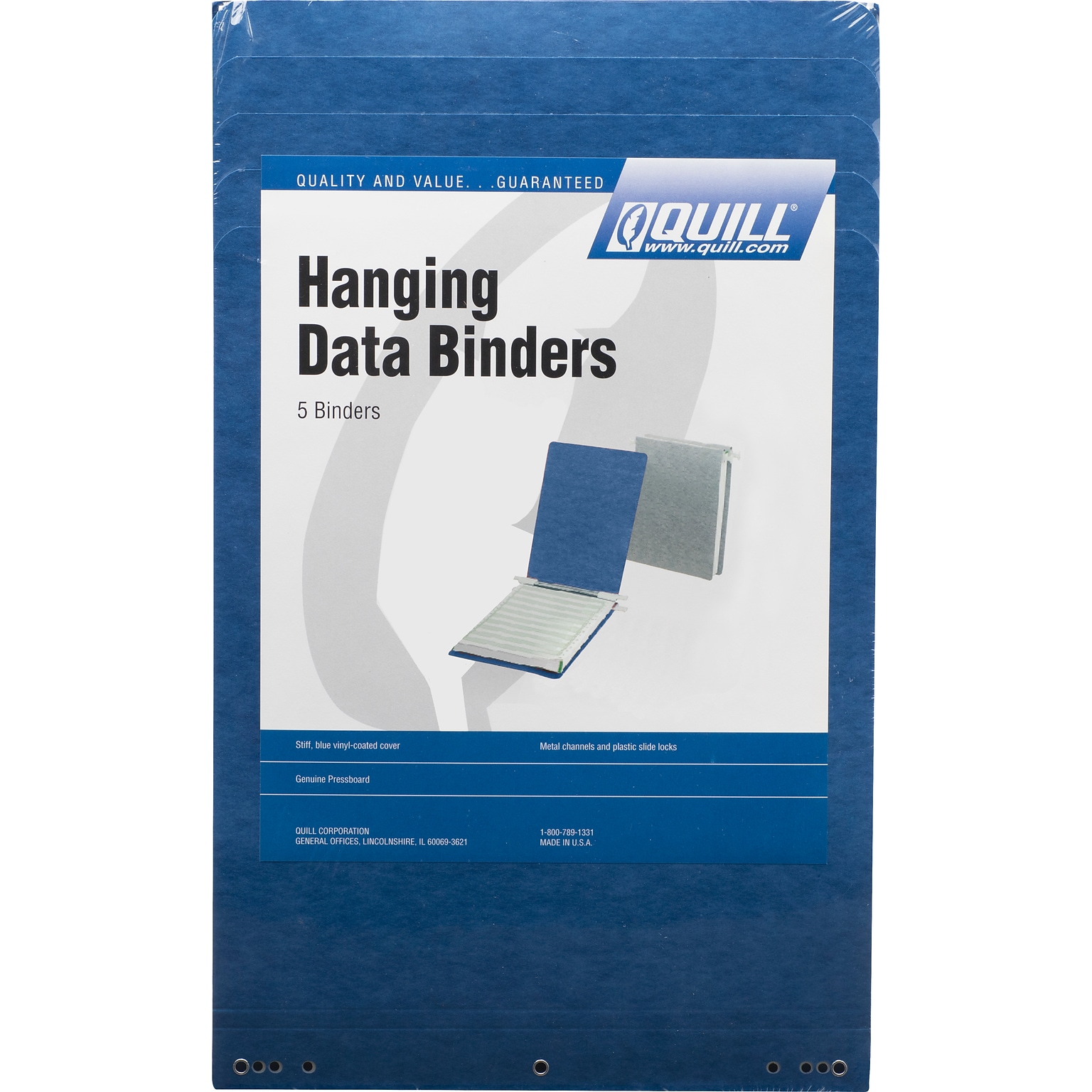 Quill Brand® Data Binder, 9-1/2 x 11, Dark Blue, 5 Pack (A7052180)