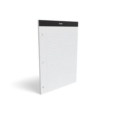 TRU RED™ Notepad 8.5" x 11.75", Narrow Ruled, White, 100 Sheets/Pad, Each (TR57345)
