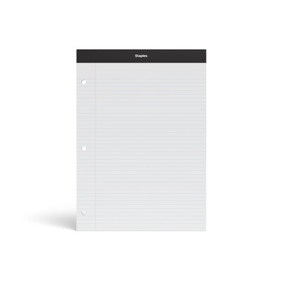 TRU RED™ Notepad 8.5" x 11.75", Narrow Ruled, White, 100 Sheets/Pad, Each (TR57345)