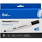 Quill Brand® Permanent Markers, Chisel Tip, Black, 12/Pack (716897QL)