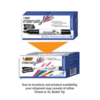 BIC Intensity Tank Dry Erase Markers, Chisel Tip, Black, 12/Pack (GDEM11-BLK)