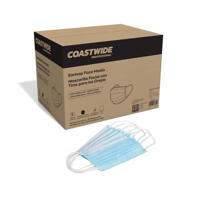 Coastwide Professional™ 3-ply Disposable Surgical Face Mask, Adult, Blue, 50/Box, 40 Boxes/Carton (CWASTM1CT)