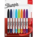 Sharpie Permanent Markers, Twin Tip, Assorted, 8/Pack (33861)