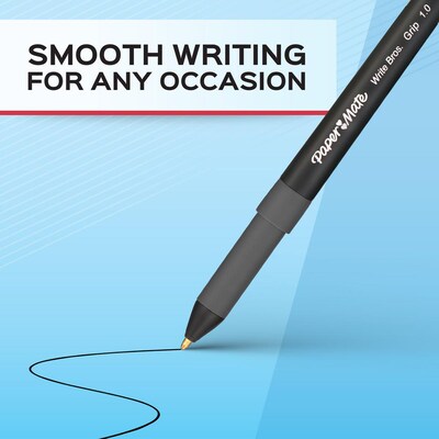 Paper Mate Write Bros. Grip Ballpoint Pen, Medium Point, Red Ink, Dozen (8808187)