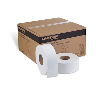 Coastwide Professional™ Recycled 2-Ply Jumbo Toilet Paper, White, 1000 ft./Roll, 12 Rolls/Carton (CW