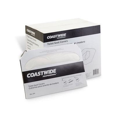 Coastwide Professional™ Toilet Seat Covers, 0.87 x 10.43, 250/Pack, 20 Packs/Carton (CW24775)