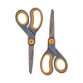 Westcott Titanium Bonded 8 Titanium Multi-Purpose/Heavy Duty Scissor, Sharp Tip, Gray/Yellow, 2/Pac