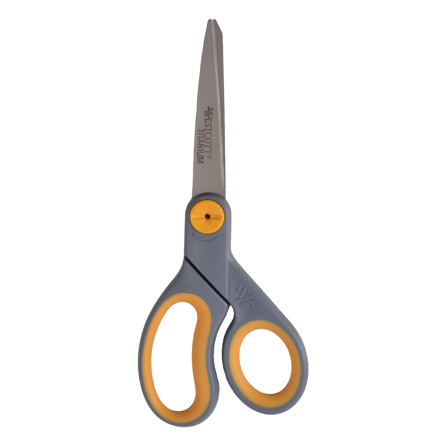 Westcott Titanium Bonded 8 Titanium Heavy Duty General Purpose Scissor, Sharp Tip, Gray/Yellow (13529)