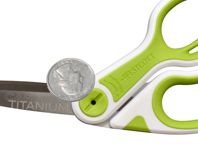 Westcott CarboTitanium 8" Multi-Purpose/Heavy Duty Scissor, Blunt Tip, Green/White (17444)