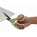 Westcott CarboTitanium 8 Multi-Purpose/Heavy Duty Scissor, Blunt Tip, Green/White (17444)