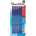 Paper Mate Eraser Mate Erasable Ballpoint Pen, Medium Point, Blue Ink, 5/Pack (3153558PP)