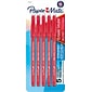 Paper Mate Eraser Mate Erasable Ballpoint Pen, Medium Point, Red Ink, 5/pk (31735)