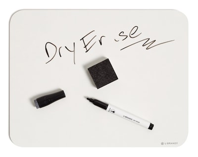 U Brands Dry-Erase Whiteboard, 12" x 9", 6/Pk (3135U00-01)