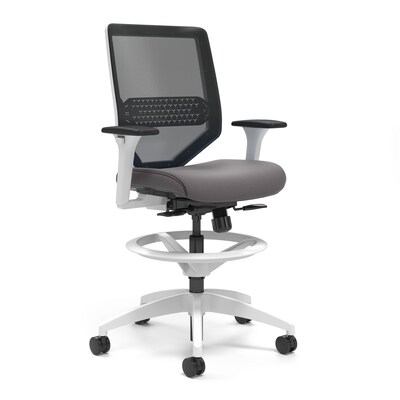 Lewis Mesh Back Computer and Desk Stool, Charcoal, Tool-Less Assembly (UN55658-CC)