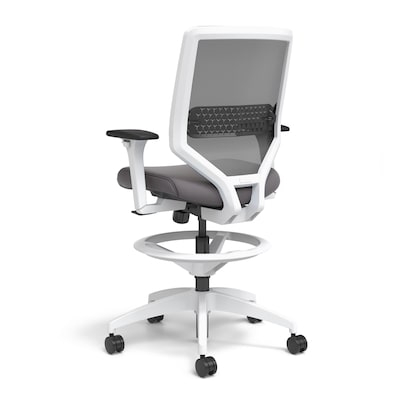 Lewis Mesh Back Computer and Desk Stool, Charcoal, Tool-Less Assembly (UN55658-CC)