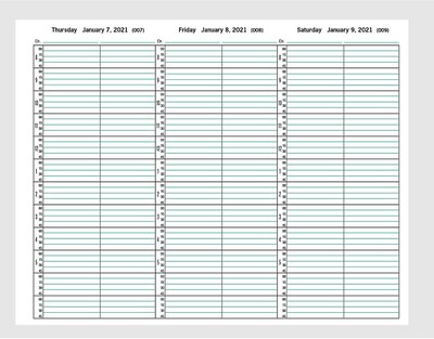2022 Medical Arts Press® 8 1/2" x 11" 2 Column Weekly Appointment Log, Blue (3109822)
