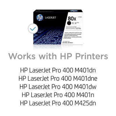 HP 80X Black High Yield Toner Cartridge (CF280X)
