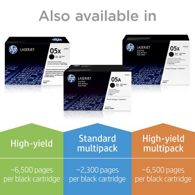 HP 05A Black Standard Yield Toner Cartridge, print up to 2300 pages
