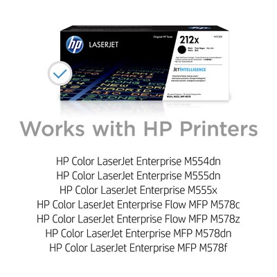 HP 212X Black High Yield Toner Cartridge, Prints Up to 13,000 Pages (W2120X)