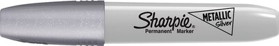 Sharpie Metallic Permanent Markers, Fine Point, Silver, 12 Count