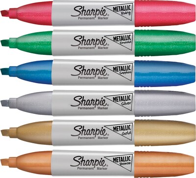 Sharpie Metallic Permanent Markers, Assorted - 6 pack