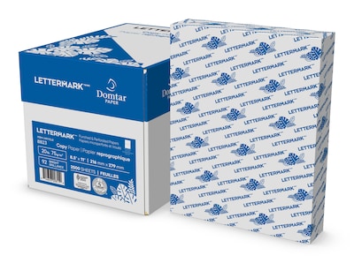 Lettermark 8.5” x 11” Perforated Copy Paper, 20 lbs., 92 Brightness, 2500 Sheets/Carton (851055)