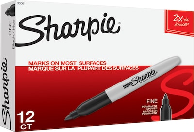 Sharpie Permanent Marker, Fine Tip, Silver Metallic, Dozen (39100