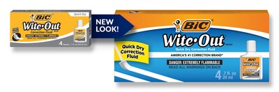 BIC Correction Fluid, 20 ml., White, 4/Pack (WOFQD418-A-WHI)