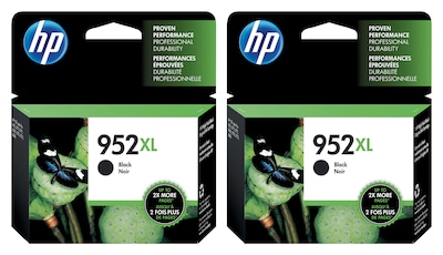 HP 952XL Black, High Yield Ink Cartridges, 2/Pack