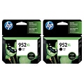 HP 952XL Black, High Yield Ink Cartridges, 2/Pack