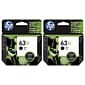 HP 63XL Black High Yield Ink Cartridges, 2/Pack