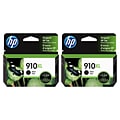 HP 910XL Black High Yield Ink Cartridges, 2/Pack