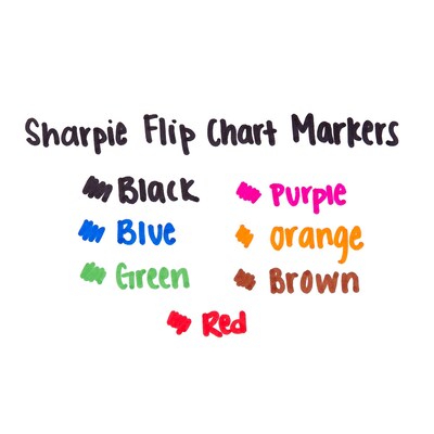 Sharpie Flip Chart Tank Permanent Marker, Bullet Tip, Assorted, 8/Pack (22480)