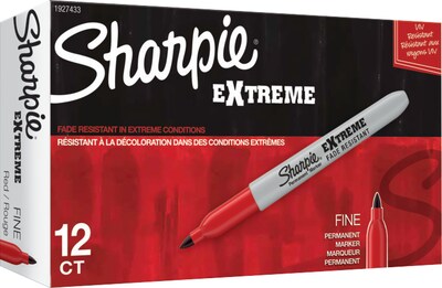 Sharpie Extreme Permanent Marker, Fine Tip, Red, Dozen (1927433)