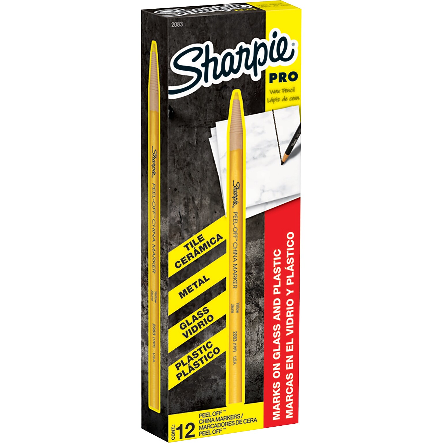 Sharpie Peel-Off China Marker, Yellow, Dozen (2229131)