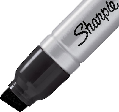 Jumbo Permanent Markers Durable Black Chisel Tip Waterproof Quick