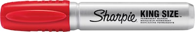 Sharpie King Size Permanent Marker, Chisel Tip, Red, Dozen (15002)