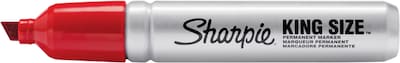 Sharpie King Size Permanent Marker, Chisel Tip, Red, Dozen (15002)