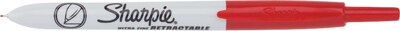 Sharpie Retractable Permanent Markers, Ultra Fine Tip, Red, 12/Pack (1735791)