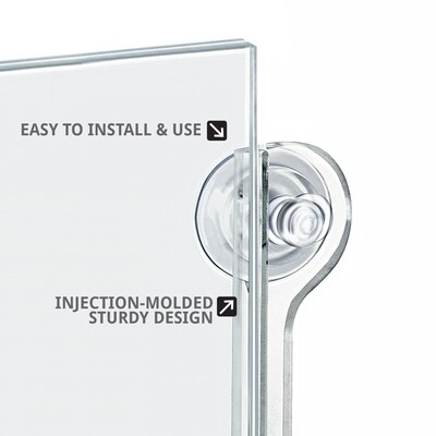 Azar Sign Holder, 8.5" x 11", Vertical, Wall Mounted, Clear Acrylic, 2/Pack (106614)