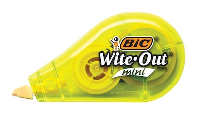 BIC Wite-Out Mini Correction Tape, White, 6/Pack (WOTMP61-WHI)