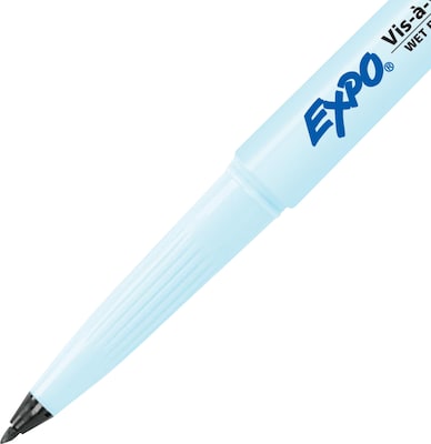 Expo Fine Vis-A-Vis Wet-Erase Markers, Black - Pack of 4