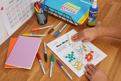 Expo Vis-à-Vis Wet Erase Markers, Fine Tip, Assorted Colors, 4/Pack (16074/2134341)