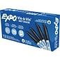 Expo Vis-A-Vis Wet Erase Markers, Fine Point, Black, Dozen (16001)