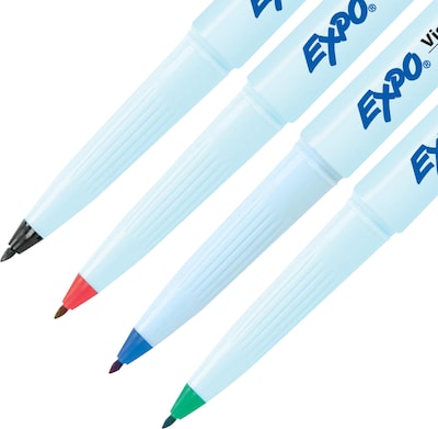 Expo Vis-a-Vis Wet Erase Markers, Fine Point, Assorted, 4/Pack (16074/2134341)
