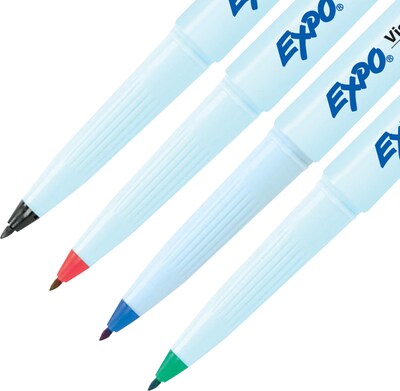 Expo Vis-à-Vis Wet Erase Markers, Fine Tip, Assorted Colors, 4/Pack (16074/2134341)