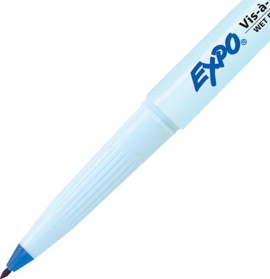 Expo Vis-à-Vis Wet Erase Markers, Fine Point, Blue, 12/Pack (16003)