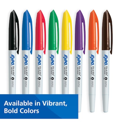 Expo Vis-à-Vis Wet Erase Markers, Fine Point, Blue, 12/Pack (16003)