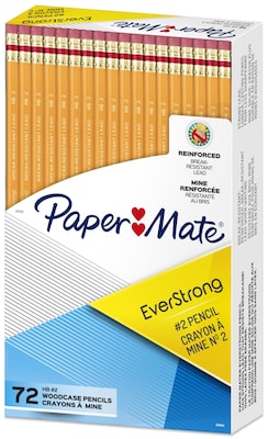 Paper Mate EverStrong Wooden Pencil, 1.3mm, #2 Medium Lead, 72/Pack (2105642)